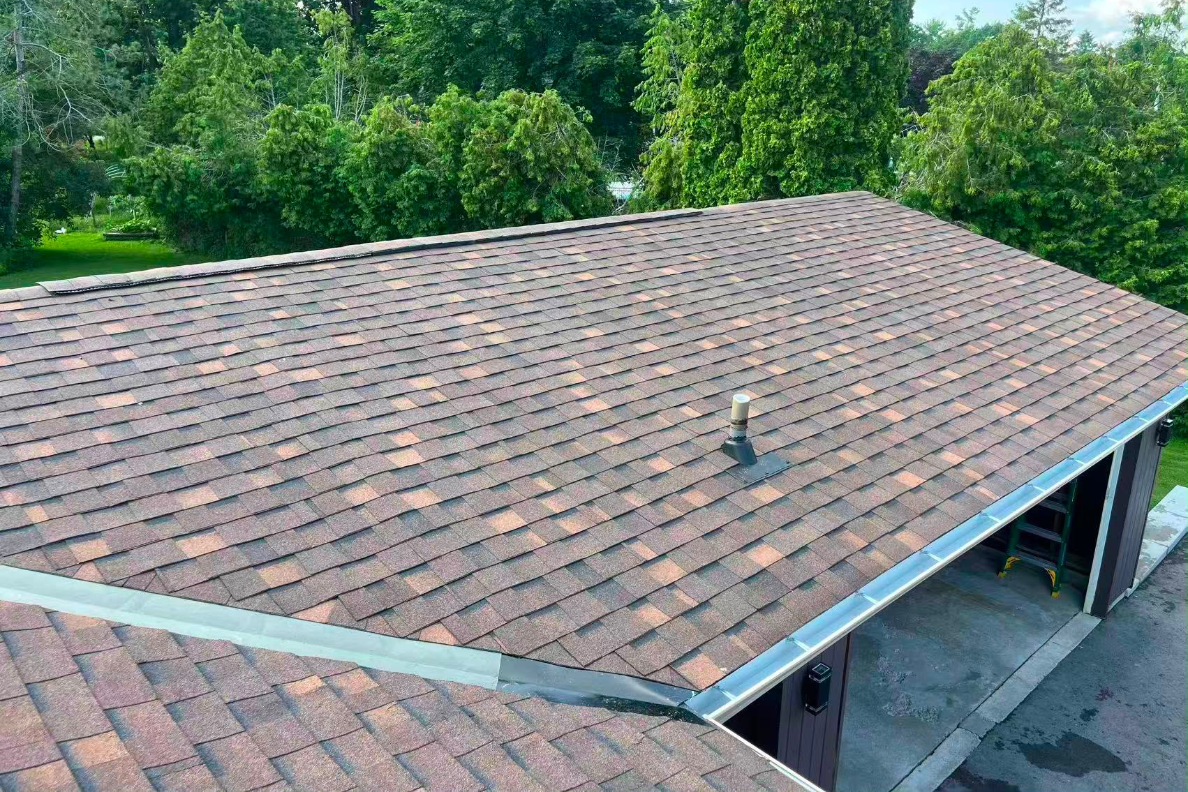 Finished roof with new architectural shingles